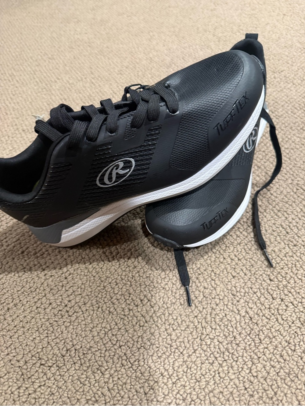 Rawlings Black and White Men’s Athletic Tuff-Tex Shoes